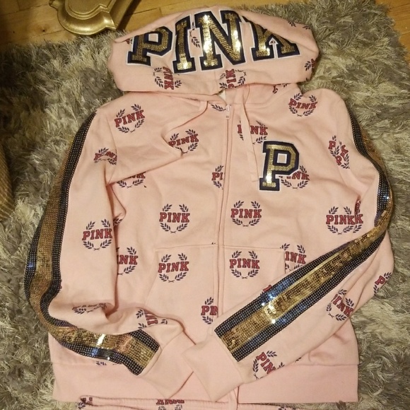 Large VS Pink Bling hoodie and jogger set - Picture 2 of 4